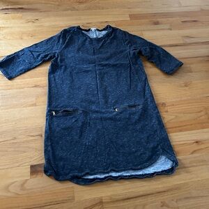 Dark Gray Casual Dress with Zipper Pockets